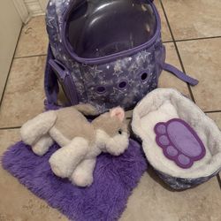 Pet Carrier With Bed ,animal And Blanket