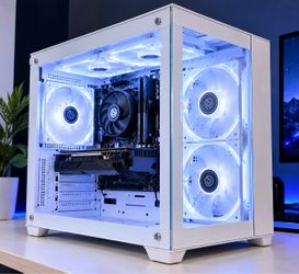 White Gaming PC Tower – Intel i5, 16GB RAM, 512GB SSD, RX 550 4GB