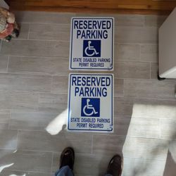 Handicapped Parking signs, 15" X 19"