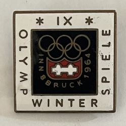 Nice VTG 1964 Innsbruck Olympic 1"x1"  Pin Winter Spiele Games XI Rare Enamel