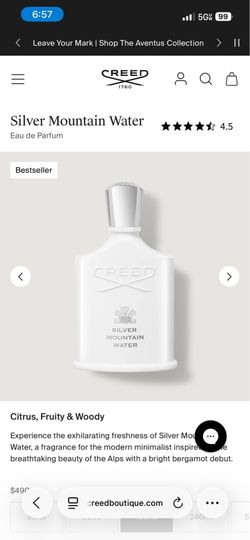 Creed Silver Mountain Water
