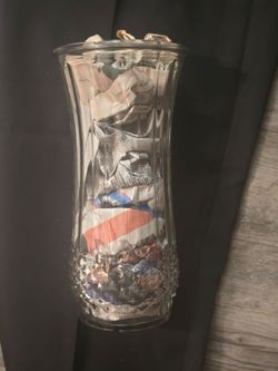 Clear Glass Vase with Diamond Cut Base