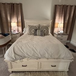Bed with Storage Drawers & USB Charging Ports 