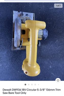Dewalt DW936 18V Circular 5-3/8" 136mm Trim Saw Bare Tool Only