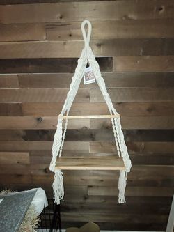 Macrame Wood Hanging Shelves