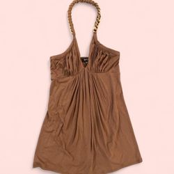 Y2K Brown Halter Top