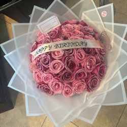 Ramo De Rosas Con Glitter 