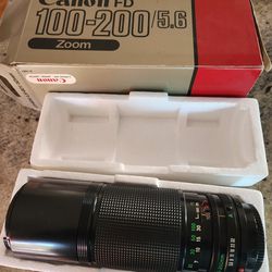 New, Never Used,Canon FD 100-200/5.6 Camera Lens