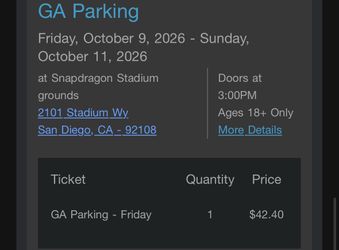 Niteharts GA Parking Pass Friday, Saturday, Sunday