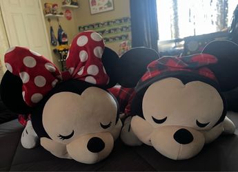 Sleeping Mickey & Mini pillow plushies