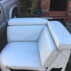 Genuine Leather Corner Couch White No Tears  