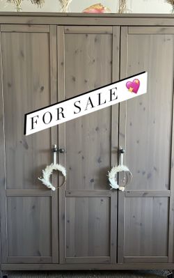 HEMNES Wardrobe with 3 doors gray-brown