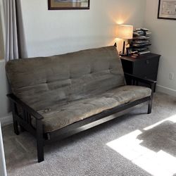 Futon-Walnut Frame with Sage Green Mattress