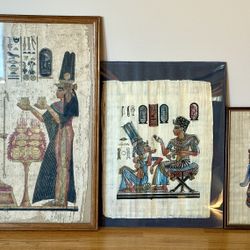 Egypt Papyrus Framed Art King Tut Pharaoh
