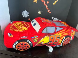 DISNEY PIXAR CARS REVERSIBLE LIGHTNING MCQUEEN REVERSIBLE PLUSH - 20 INCH - see all photos