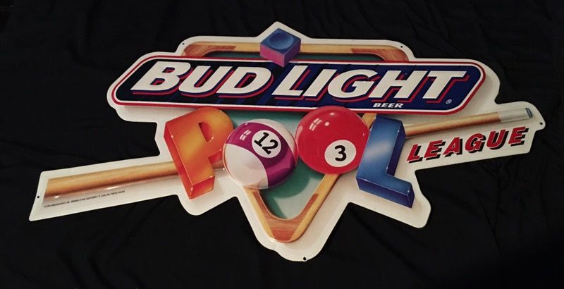 1996 BUD LIGHT BEER POOL LEAGUE SIGN