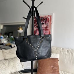 Leather YSL Bag With Gold Studs 