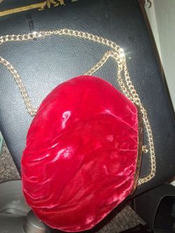 Vintage 1950s/60s Red Velvet Evening Clutch Bag