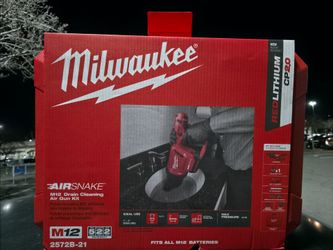Milwaukee M12 12-Volt Lithium-Ion Cordless Drain Cleaning Airsnake Air Gun Kit with (1) 2.0Ah Battery, Toilet Attachments