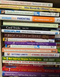Parenting books/teen books, $7 each, see 2 pics