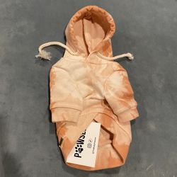 Cute Pink/Orange Tie-Dye Dog Hoodie Sweater (size XS)