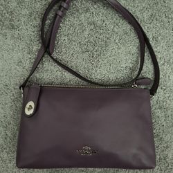Coach Crossbody Bag In Eggplant Leather (Crosby F36552)