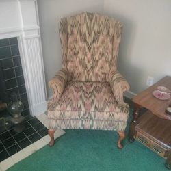 Set Of Two Beautiful Vintage Wingback Chairs