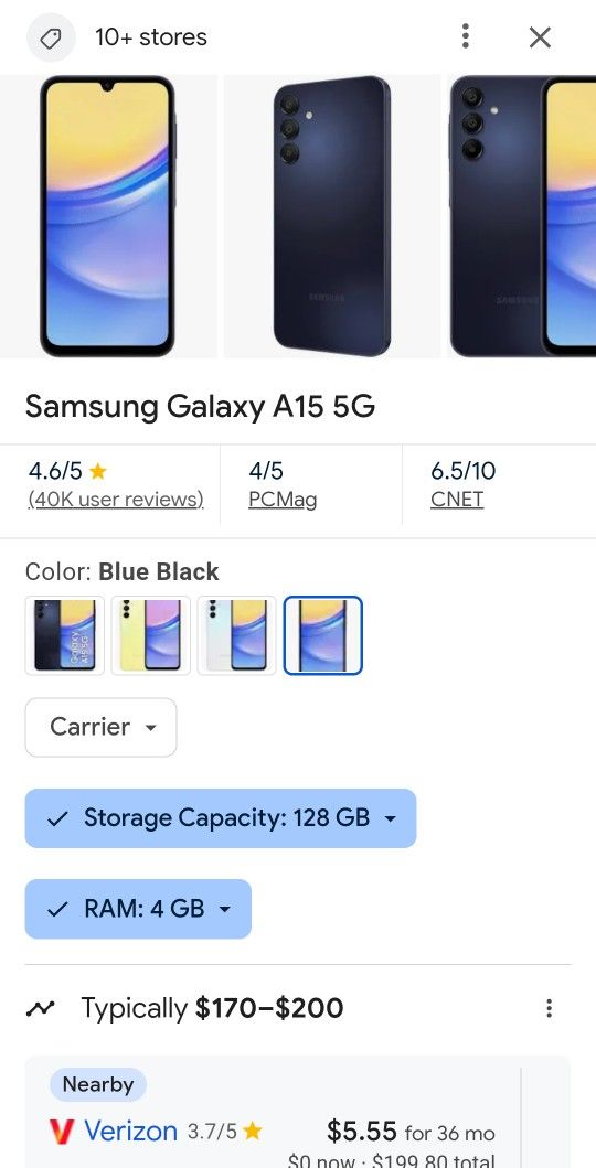Verizon Samsung A15 5G
