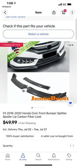 2016-2020 Honda Civic Lip Splitter