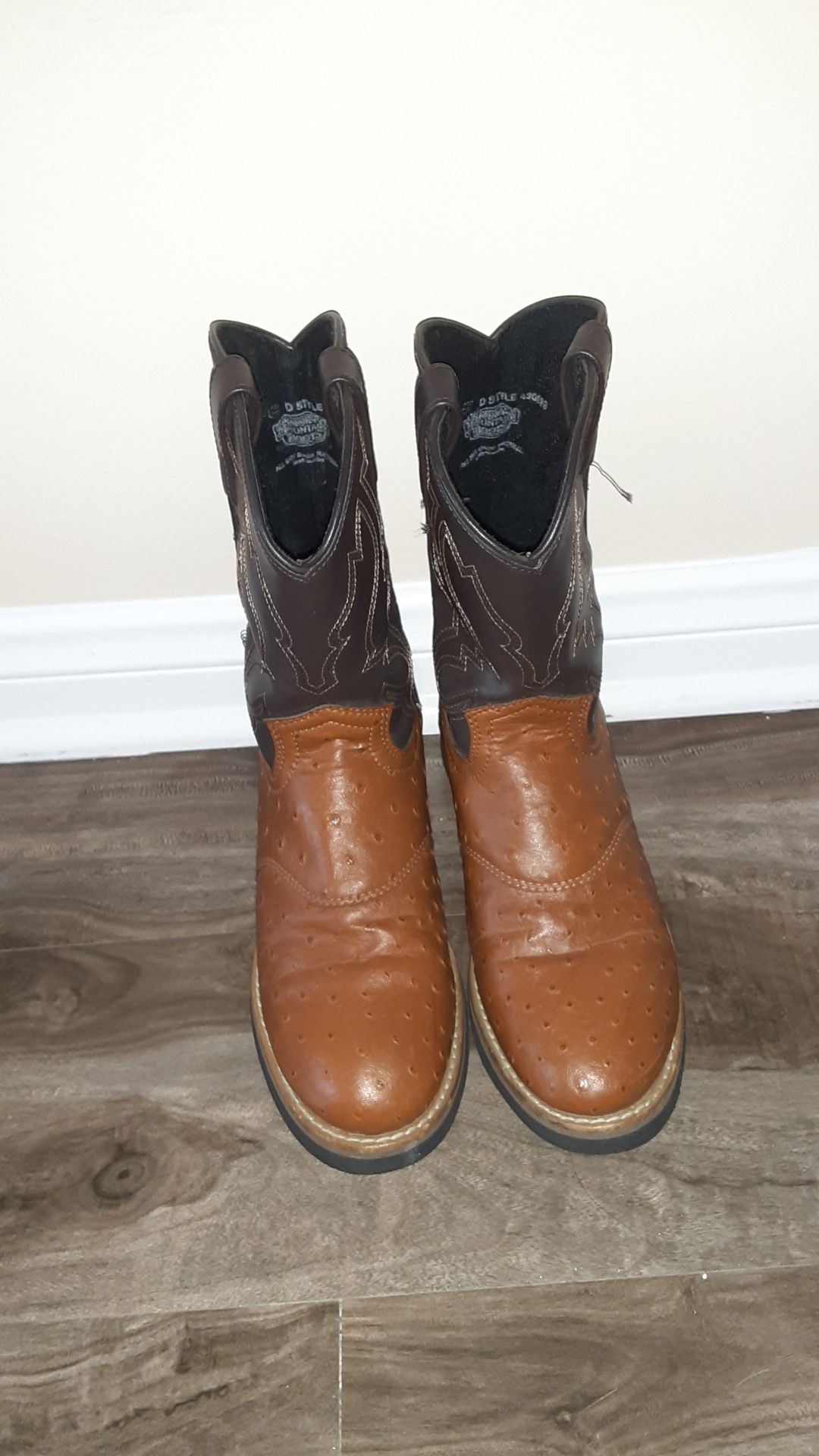 Ostrich skin cowgirl boots