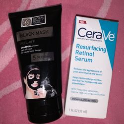 Cerave Resurfacing Retinol Serum & Charcoal Face Mask