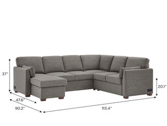 U Shaped Couch “Coddle Luke Sleeper Sectional with storage”