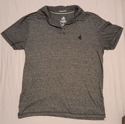 Rugby Gray Heather Polo Shirt Men’s Large 3-Button Short Sleeve