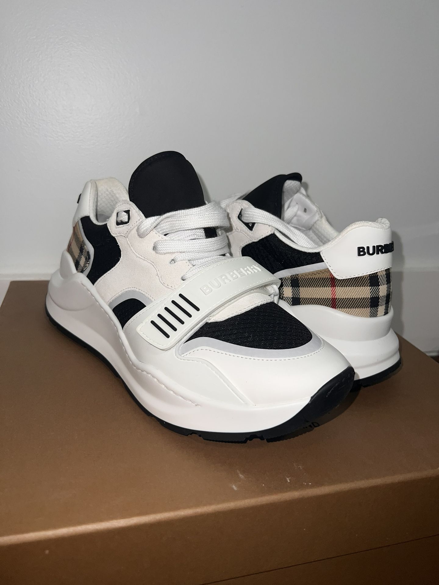 Burberry Leather & Mesh Sneakers