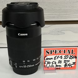 Canon EF-S 55-250mm F/4 - 5.6 IS STM Telephoto Zoom Lens 