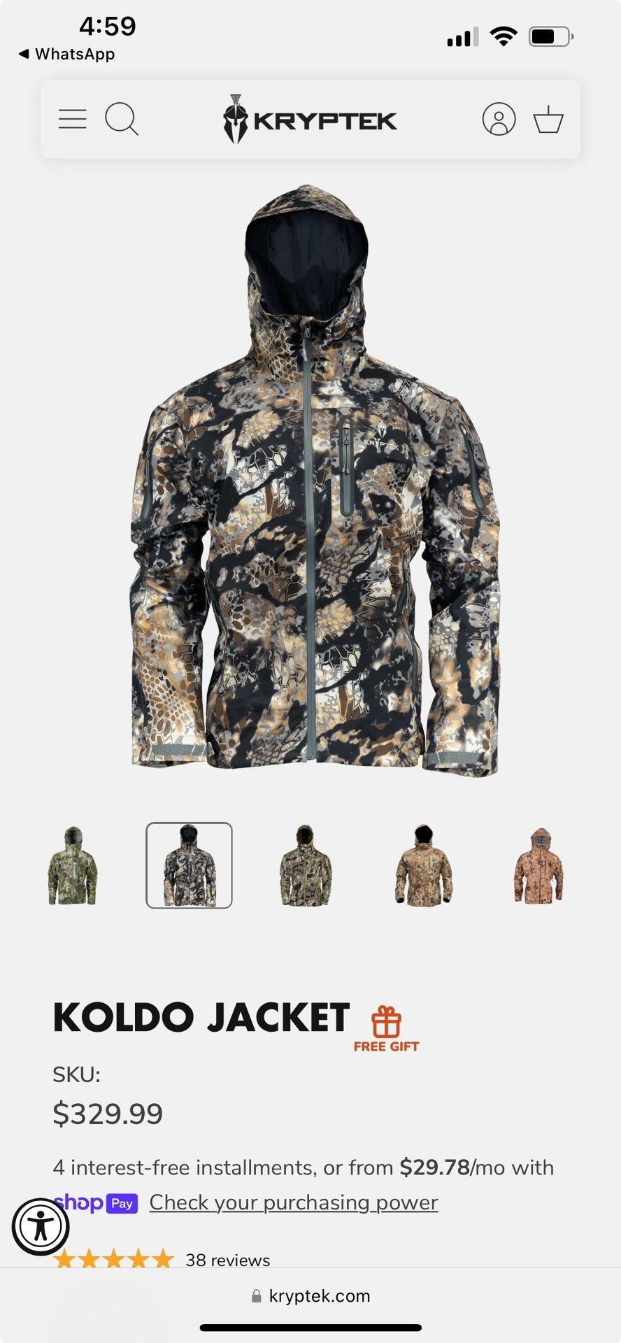KRYPTEK waterproof KOLDO JACKET