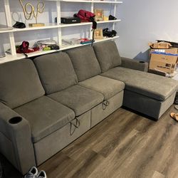 Wanan 103” Sleeper Sofa with Pull Out Couch Bed and L Shaped Storage Chase