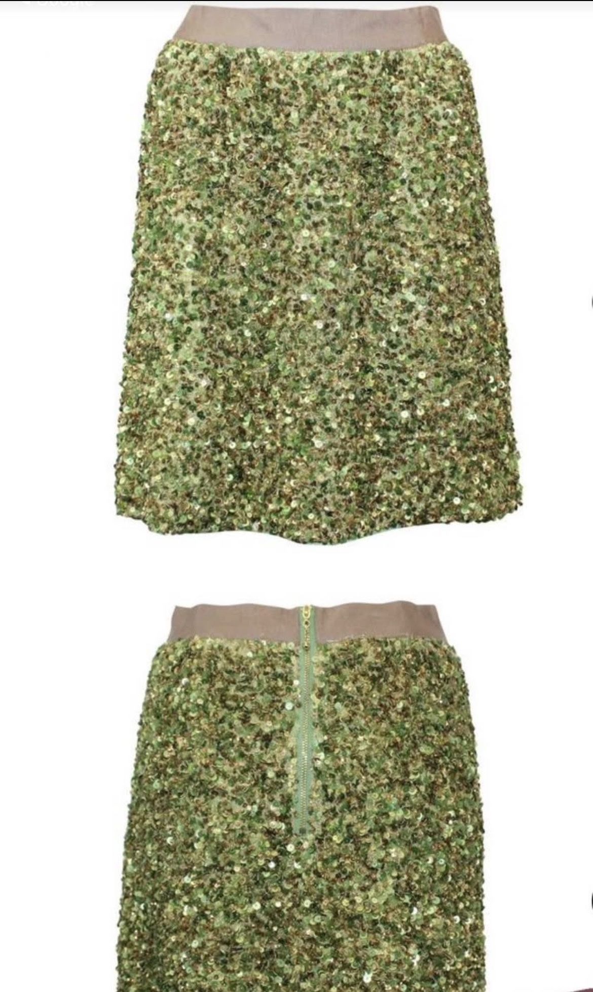 Kate Spade Sequin Green Gold Mini Skirt Sparkle, size 8, simply gorgeous