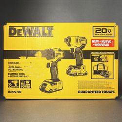 DEWALT 20V MAX 2-Tool Brushless Power Tool Combo Kit, NEW, DCK227D2 w/ Case, 2x Batteries & Charger