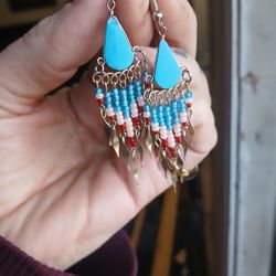 925 Silver Turquoise Beaded Earings