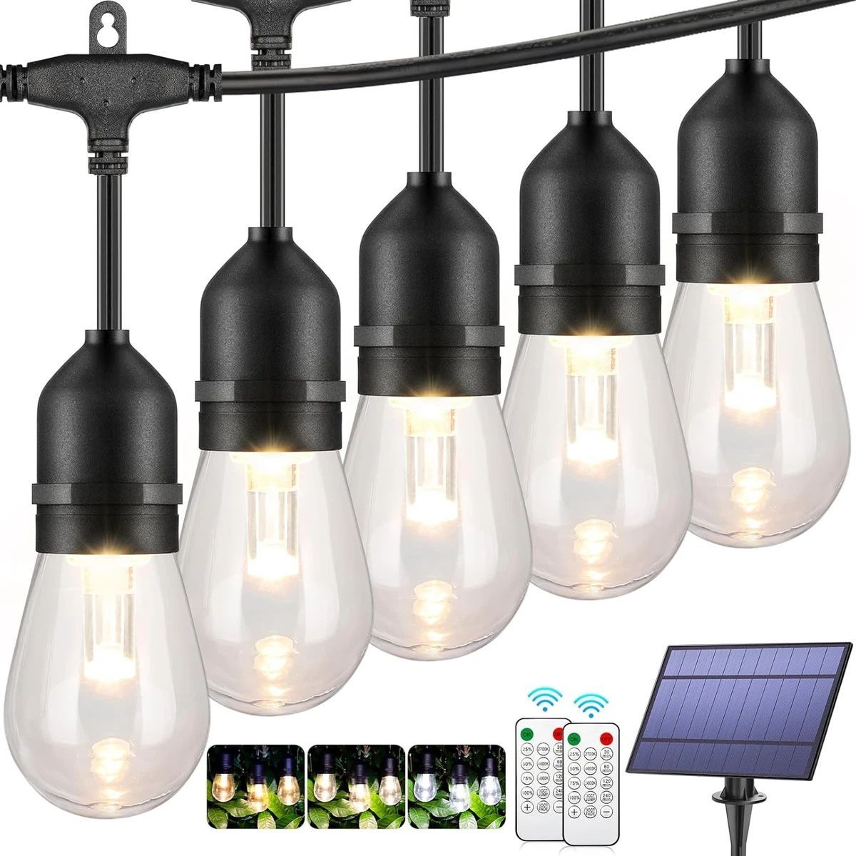 48ft.SOLSE STRING STRING LIGHTS OUTDOOR WATERPROOF