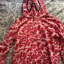 Bape Pink ABC Camo Shark Hoodie Full Zip Bapesta Pharrell Bathing Ape