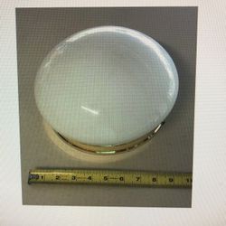 Vintage, gold and white Glass Round Herda Ceiling Lamp            Local, Home, Light, Fixture,