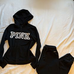 Victoria’s Secret PINK Black Sweatsuit – Hoodie & Joggers