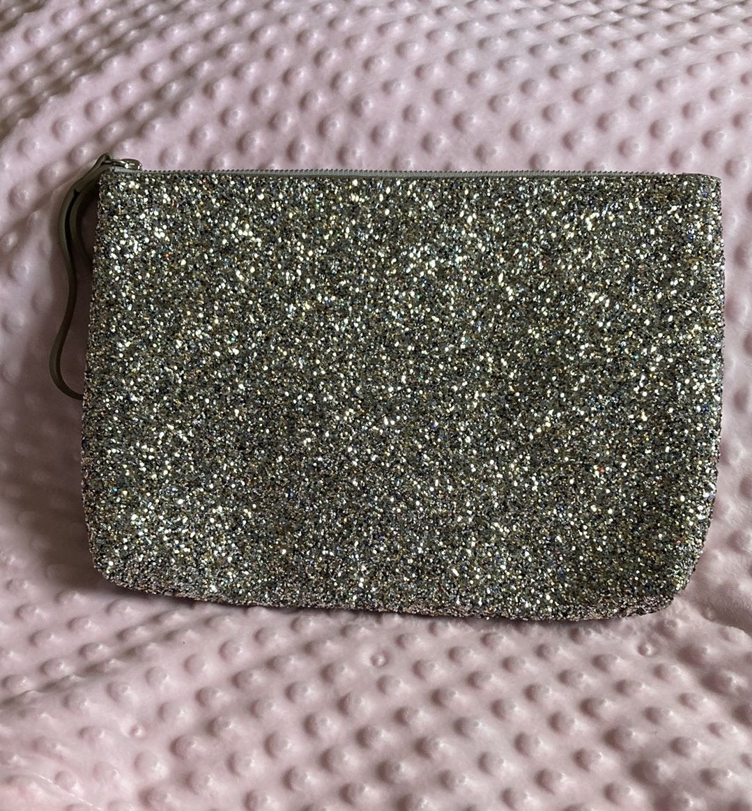 Silver Glitter Wristlet Handbag