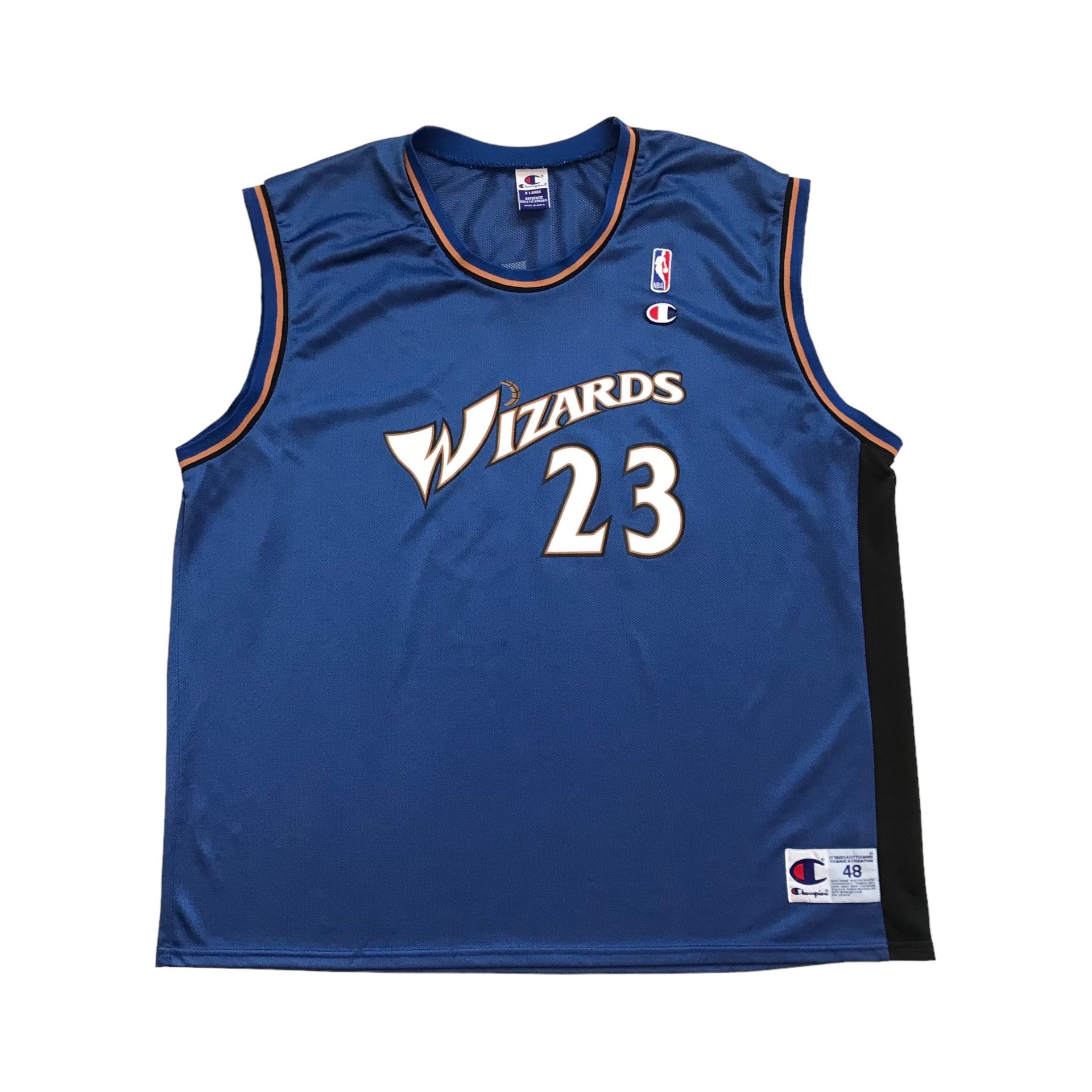 VINTAGE CHAMPION WASHINGTON WIZARDS MICHAEL JORDAN JERSEY XL MENS BLUE #23 MJ