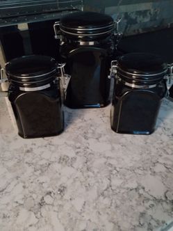 3 piece ceramic kitchen canister set