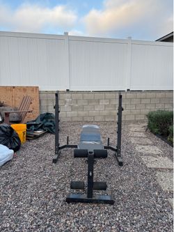 Bench Press + Weights and Barbell