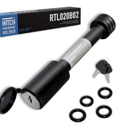 RETRUE Trailer Hitch Receiver Pin Lock, Suitable For 2 Inch Receiver, 5/8" Dia Hitch Lock For Securely Locking Trailer Hitch With Two Keys, Black