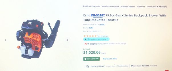 Pb-9010t  79.9 cc gas x series backpack blower with tube
